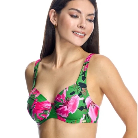 Bikini ORY con aros capacidad estampado verde