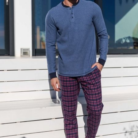 Pijama hombre BARANDI punto milano-Indigo