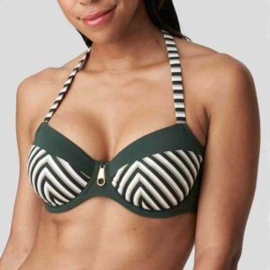 Bikini Primadonna copa entera Con aros y Sin foam rayas verdes