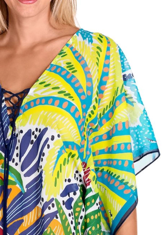 Kaftan DOLORES CORTES estampado tropical