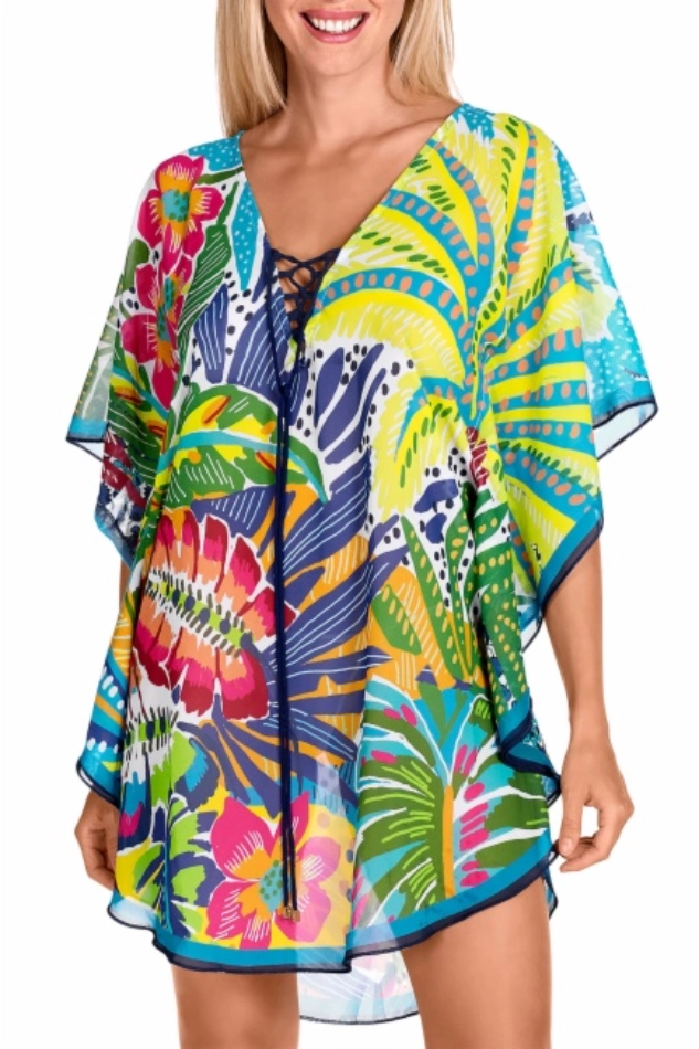 Kaftan DOLORES CORTES estampado tropical