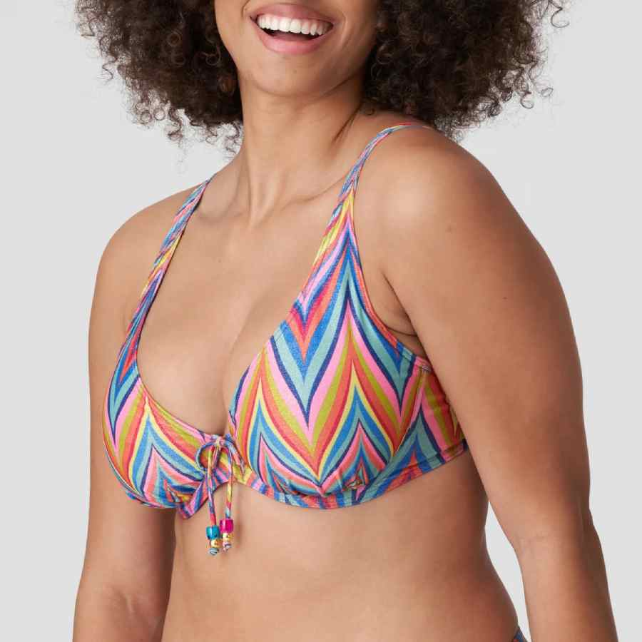 Bikini Primadonna escote pronunciado multicolor zigzag - Imagen 2