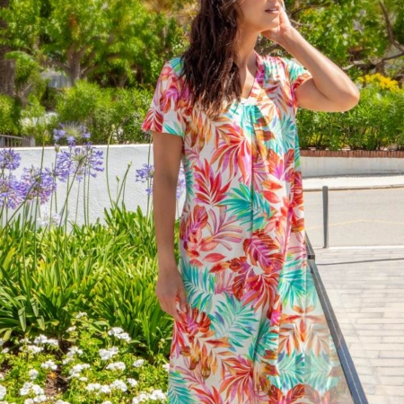 Vestido manga corta MITJANS estampado MARTINICA