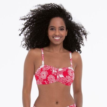 Bikini ROSA FAIA bando con aro estampado rojo