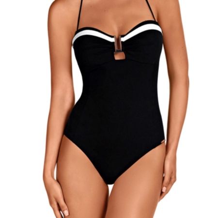 Bañador bañera DOLORES CORTÉS negro blanco