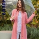Bata corta invierno mujer NATUR Barandi rosa con cinturón