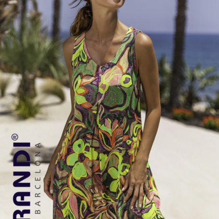 vestido verano mujer estampado verde Barandi